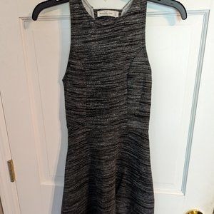 Abercrombie & Fitch Gray Stripe Sleeveless Cutout Dress Fit & Flare Ladies sz XS